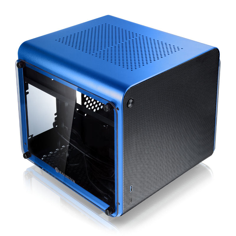Raijintek METIS EVO TG Mini-ITX Gehäuse, Tempered Glass - blau