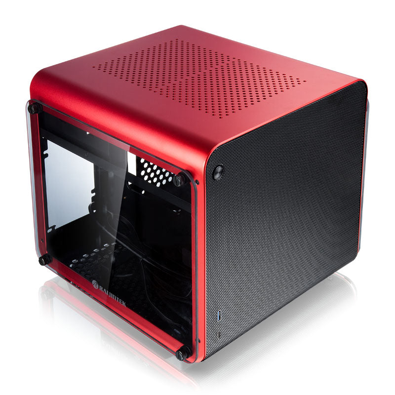 Raijintek METIS EVO TG Mini-ITX Gehäuse, Tempered Glass - rot