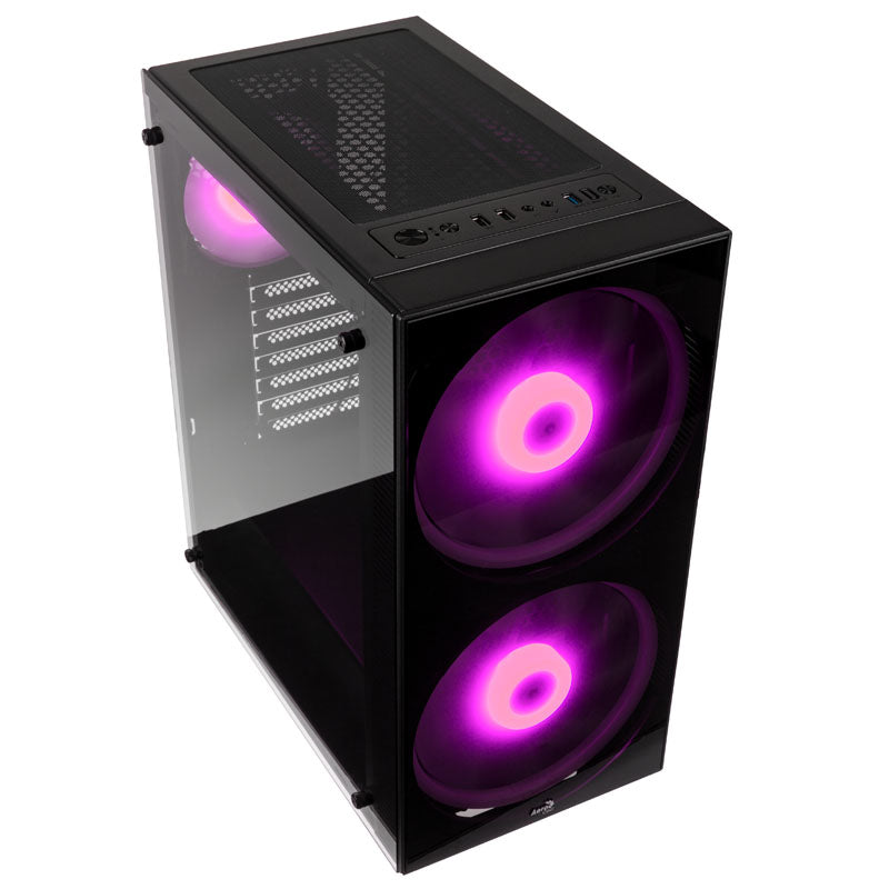 Aerocool Python RGB Midi-Tower, Tempered Glass - schwarz