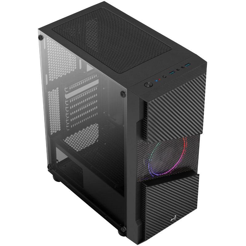 Aerocool Menace Saturn FRGB Midi-Tower, Tempered Glass - schwarz