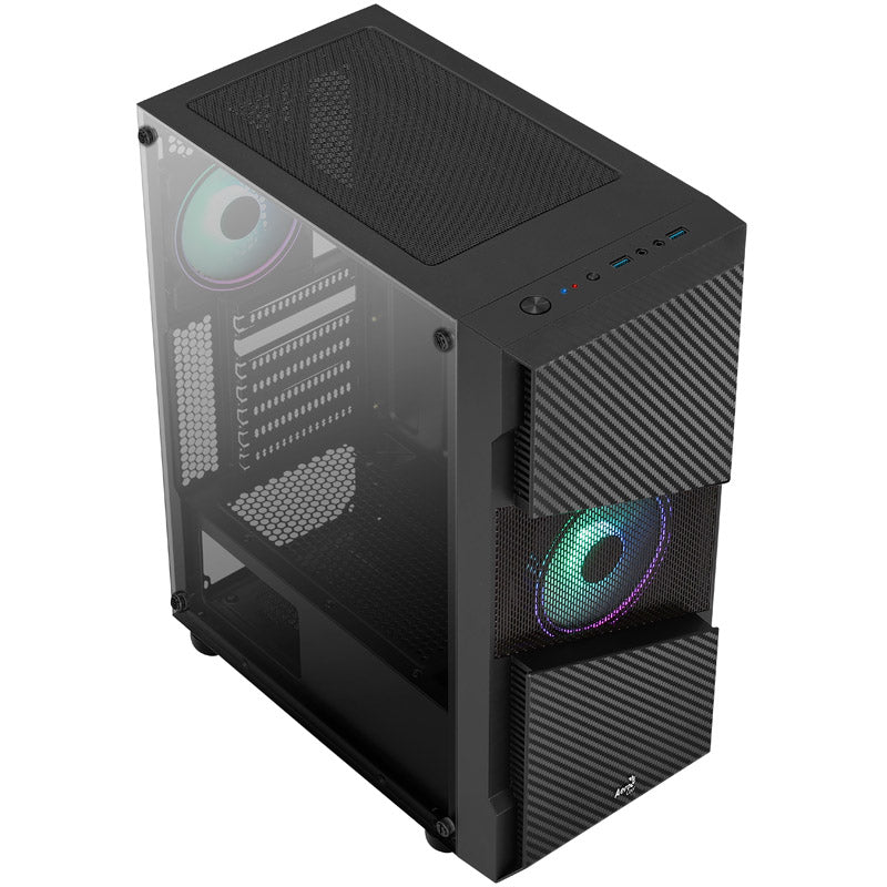 Aerocool Menace Saturn RGB Midi-Tower, Tempered Glass - schwarz