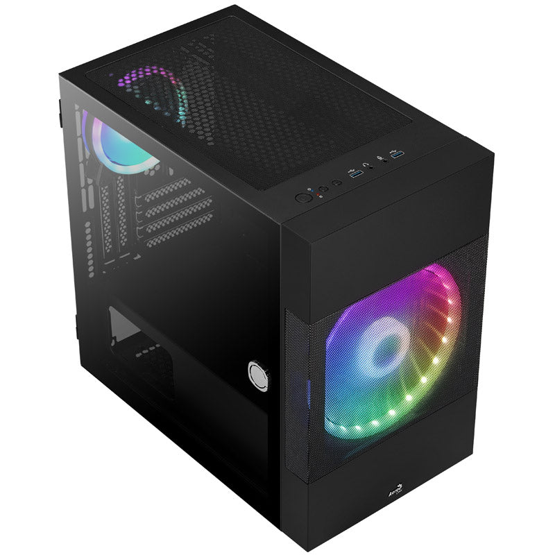 Aerocool Atomic V2 Midi-Tower, Tempered Glass - schwarz