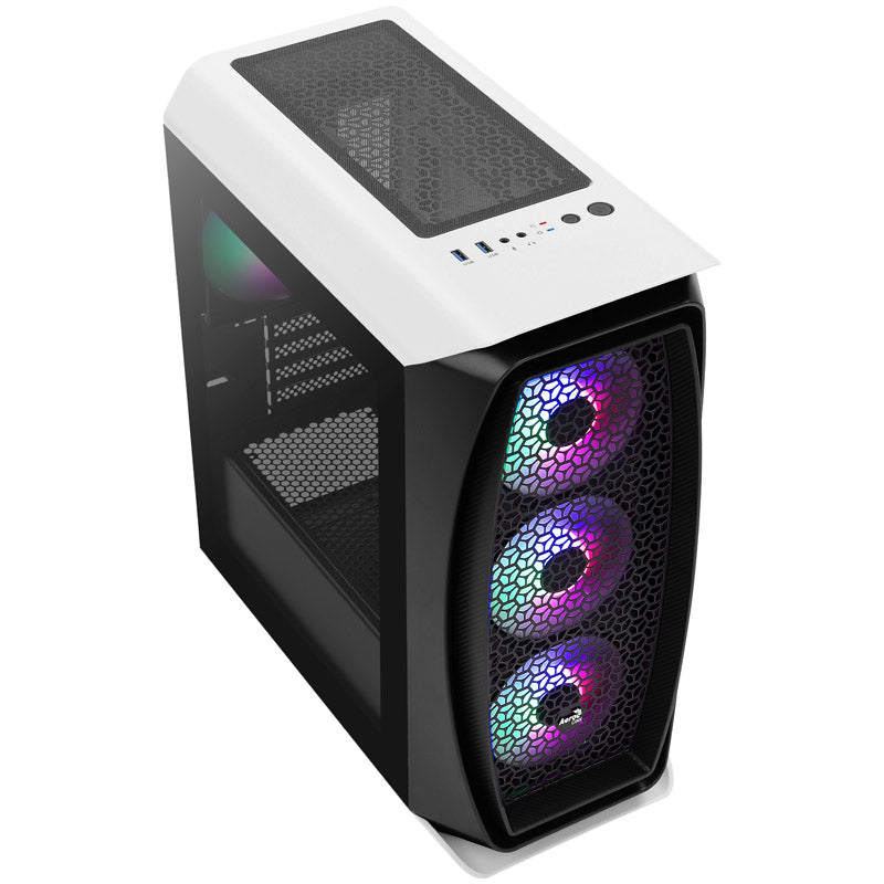 Aerocool Aero One Mini Frost Micro-ATX Gehäuse, Tempered Glass - weiß