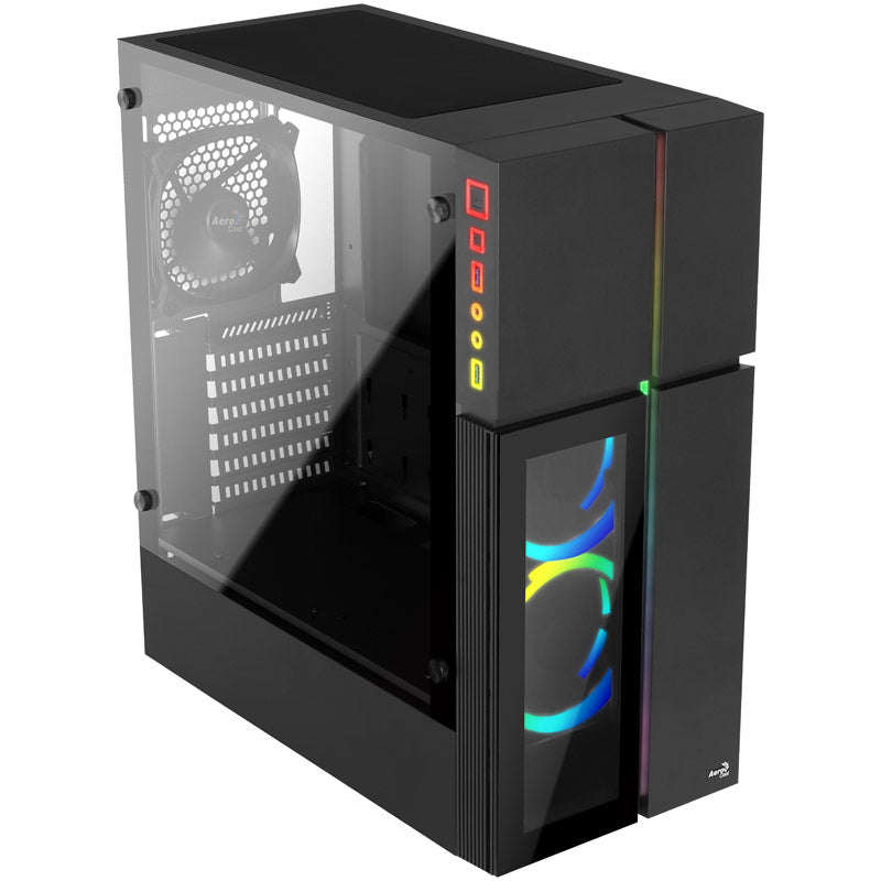 Aerocool Playa Midi-Tower, Tempered Glass - schwarz