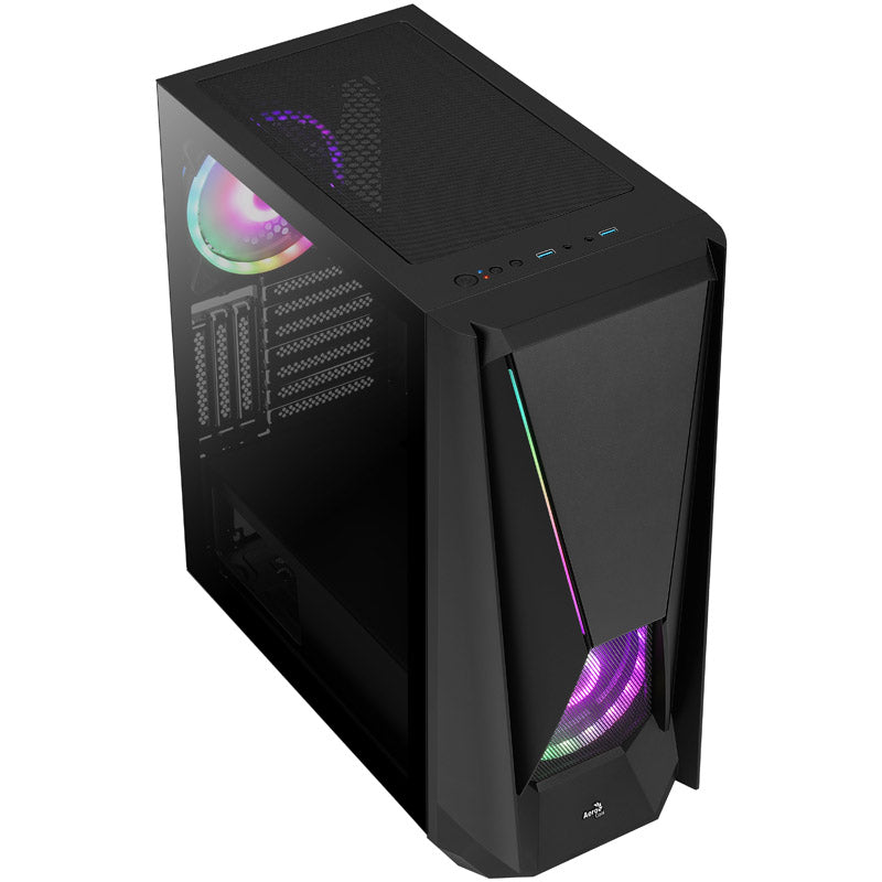 Aerocool Visor Midi-Tower, Tempered Glass - schwarz