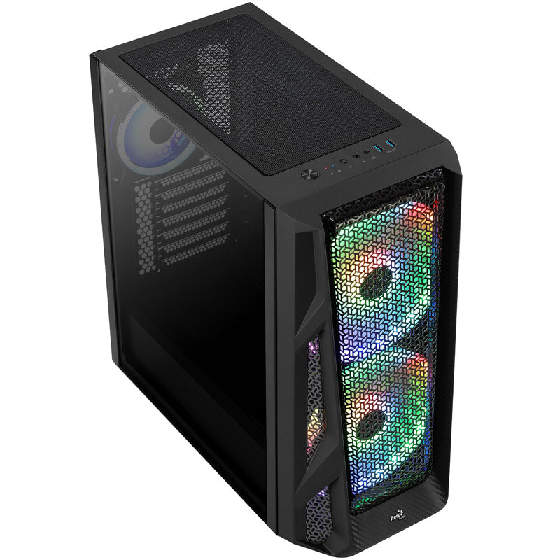 Aerocool AirHawk Duo Midi-Tower, Tempered Glass - schwarz