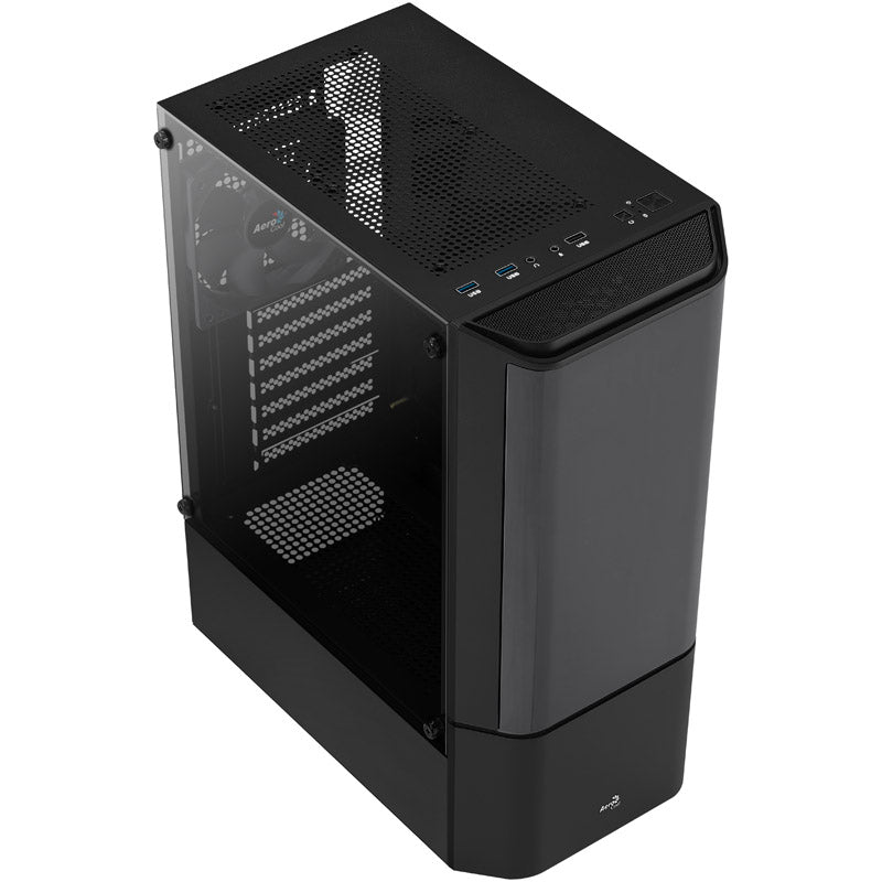 Aerocool Quantum v1 Midi-Tower, Tempered Glass - schwarz