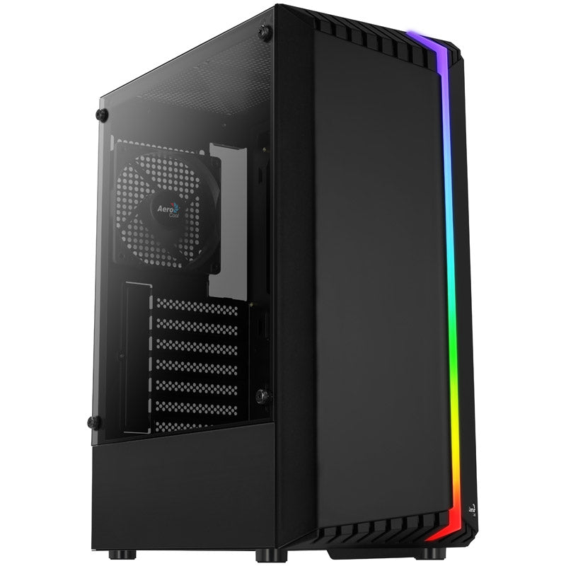 Aerocool Bionic v1 Midi-Tower, RGB, Tempered Glass - schwarz