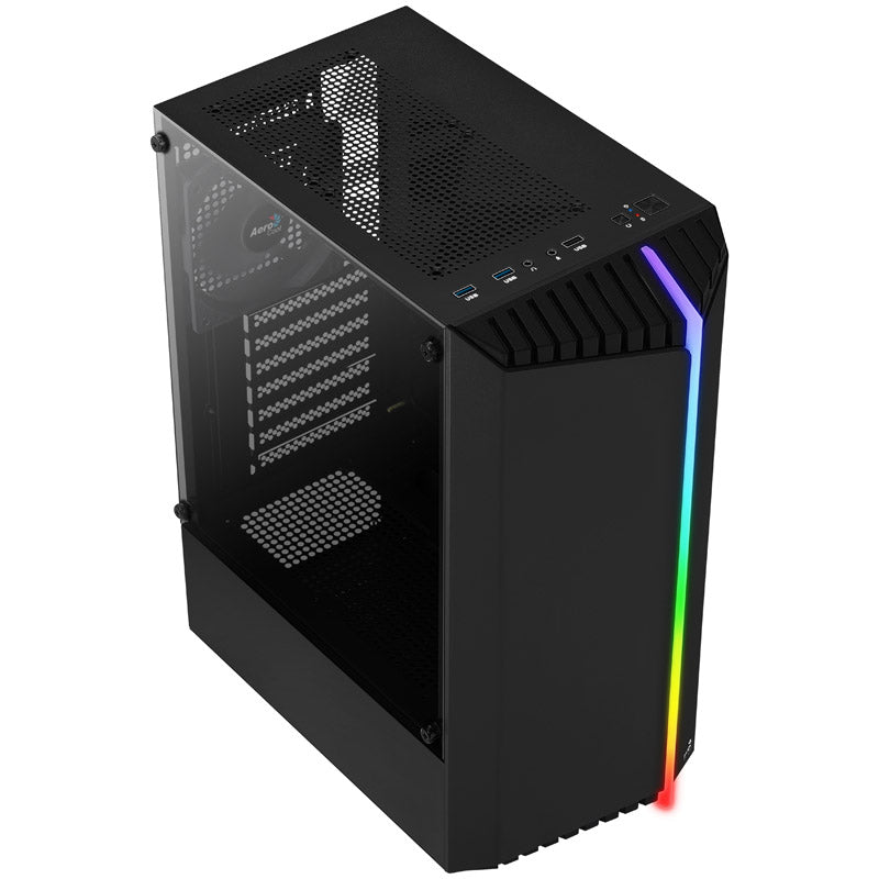 Aerocool Bionic v1 Midi-Tower, RGB, Tempered Glass - schwarz