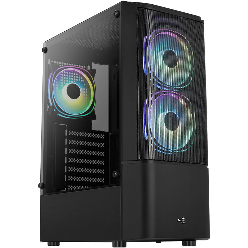 Aerocool Quantum Mesh v3 Midi-Tower, RGB, Tempered Glass - schwarz
