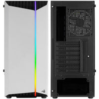 Aerocool Bionic v2 Midi-Tower, RGB, Tempered Glass - schwarz/weiß