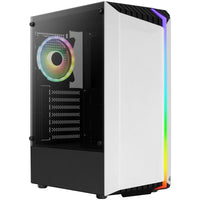 Aerocool Bionic v2 Midi-Tower, RGB, Tempered Glass - schwarz/weiß