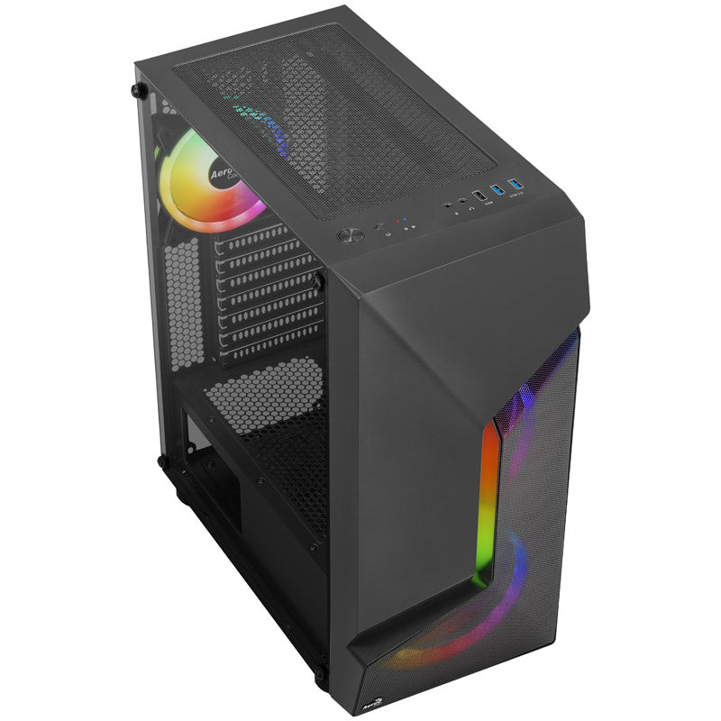 Aerocool Scape-G-BK-v2 Midi-Tower, Tempered Glass, FRGB - schwarz