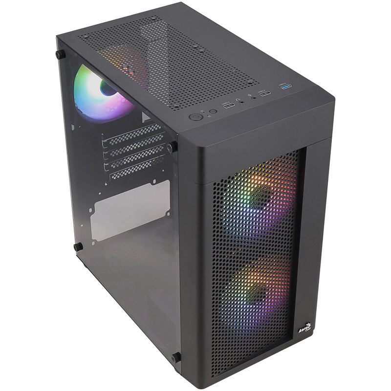 Aerocool Hexform-G-BK-v2 Midi-Tower, Tempered Glass - schwarz