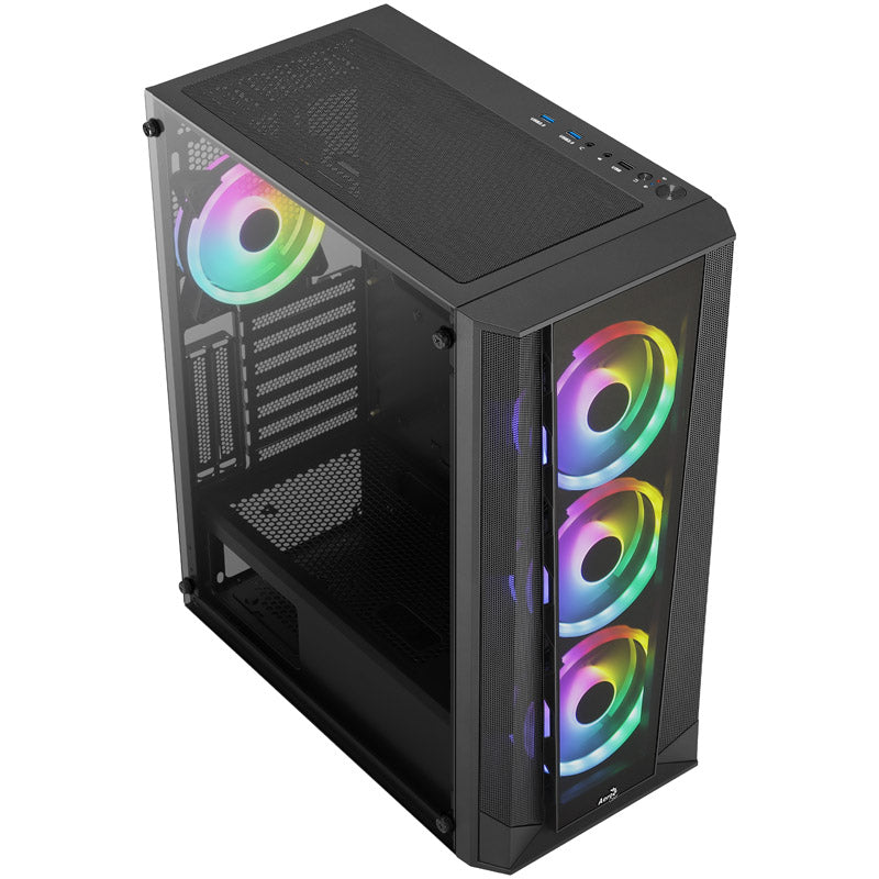 Aerocool Prism FRGB Midi-Tower, ATX, Tempered Glass - schwarz