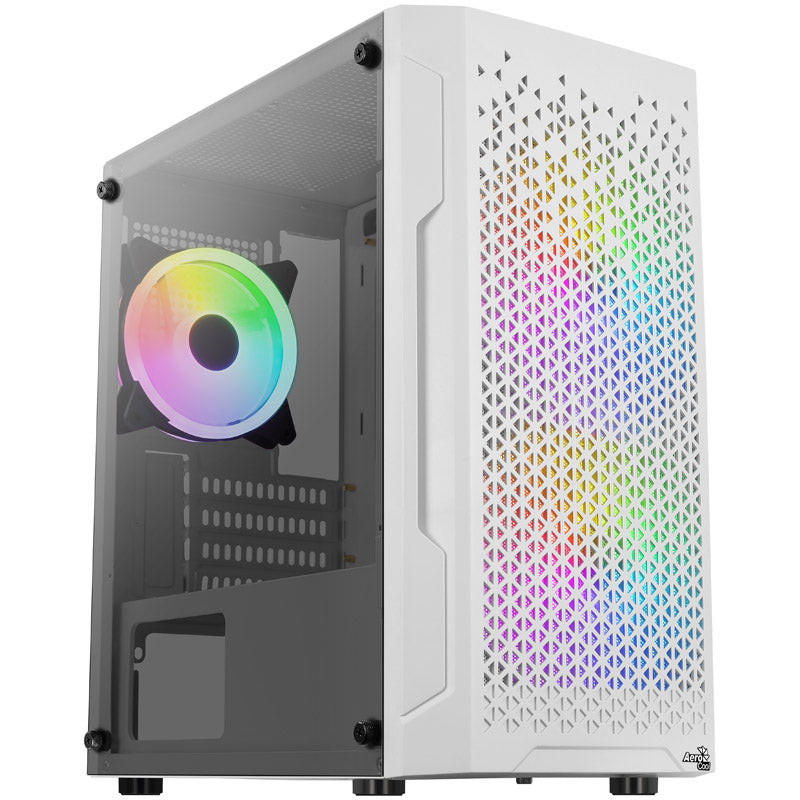 Aerocool Trinity Mini-Tower V2, Tempered Glass - weiß