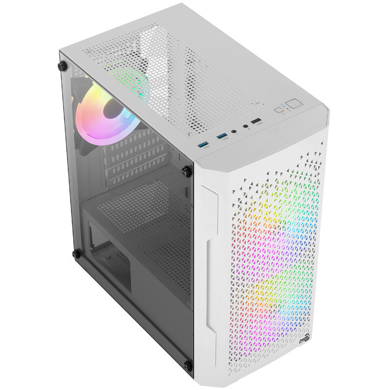 Aerocool Trinity Mini-Tower V2, Tempered Glass - weiß