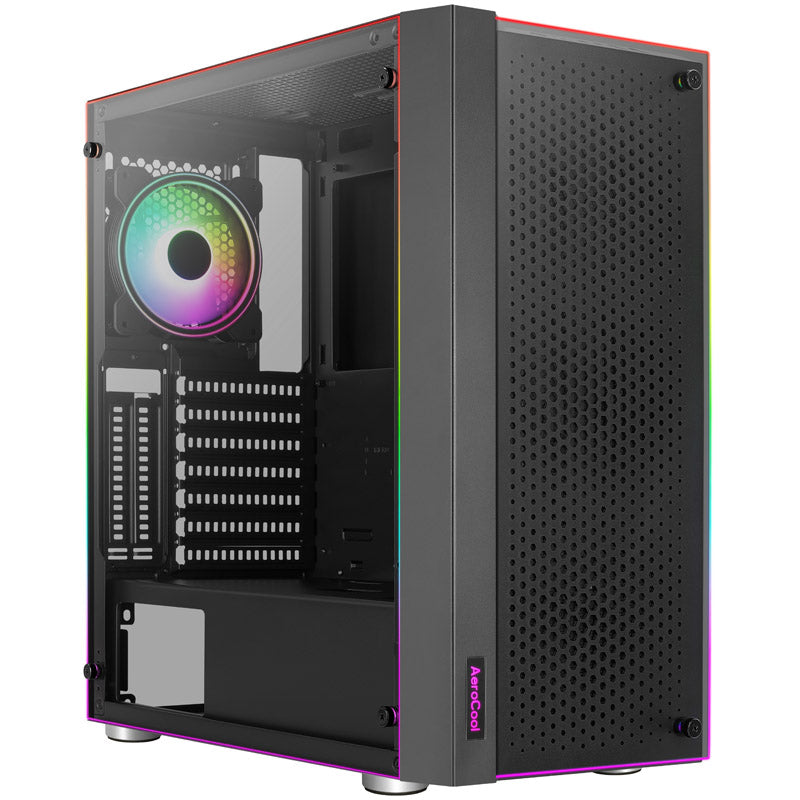 Aerocool Skribble Midi-Tower, Tempered Glass - schwarz