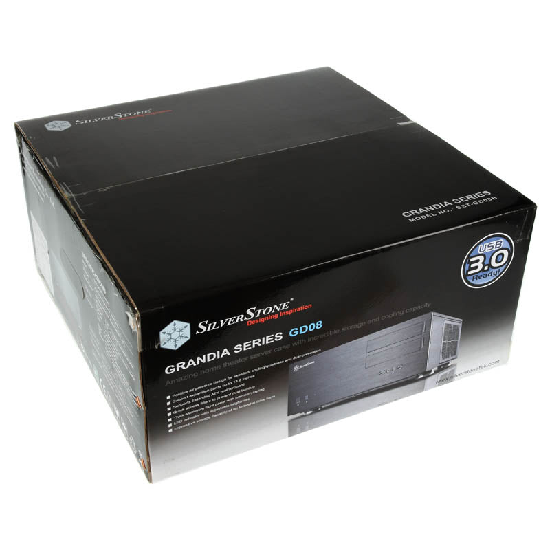 Silverstone GD08B HTPC Black USB 3.2 Gen 1 Type-A