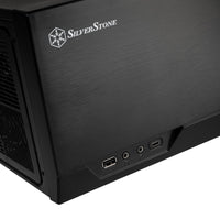 Silverstone GD09 HTPC, panneau latéral en maille noire avec USB 3.2 Gen 2 Type-C, USB 3.2 Gen 1 Type-A