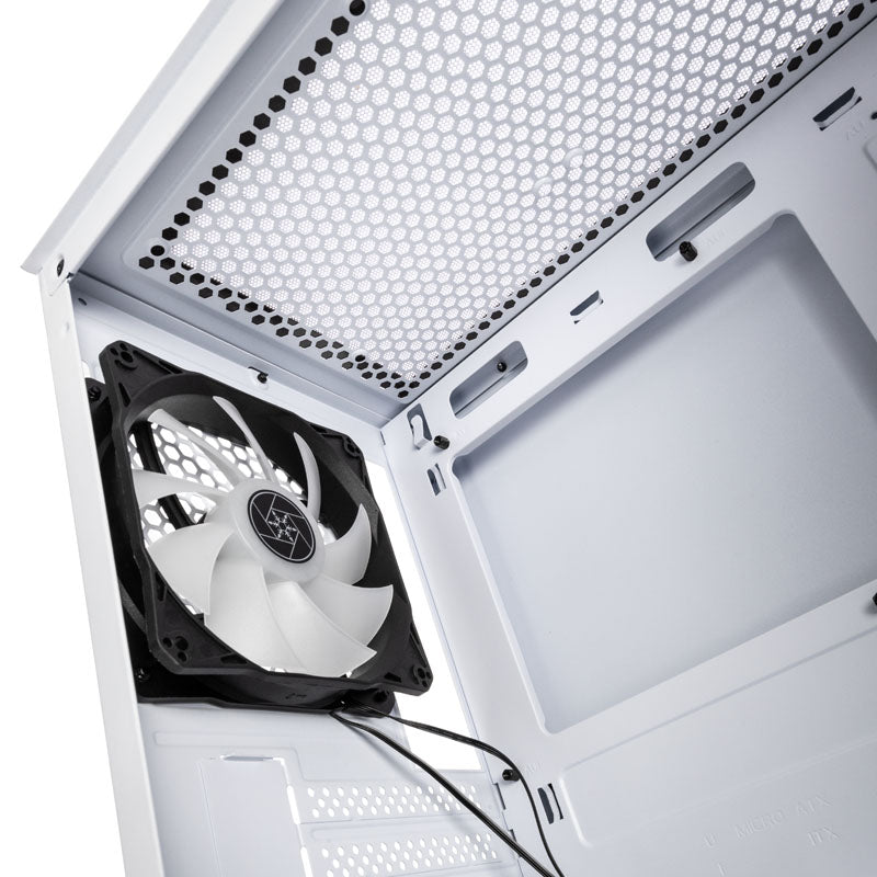 Silverstone FARA H1M PRO Micro ATX Mini Tour Blanc/Noir Panneau latéral en verre trempé
