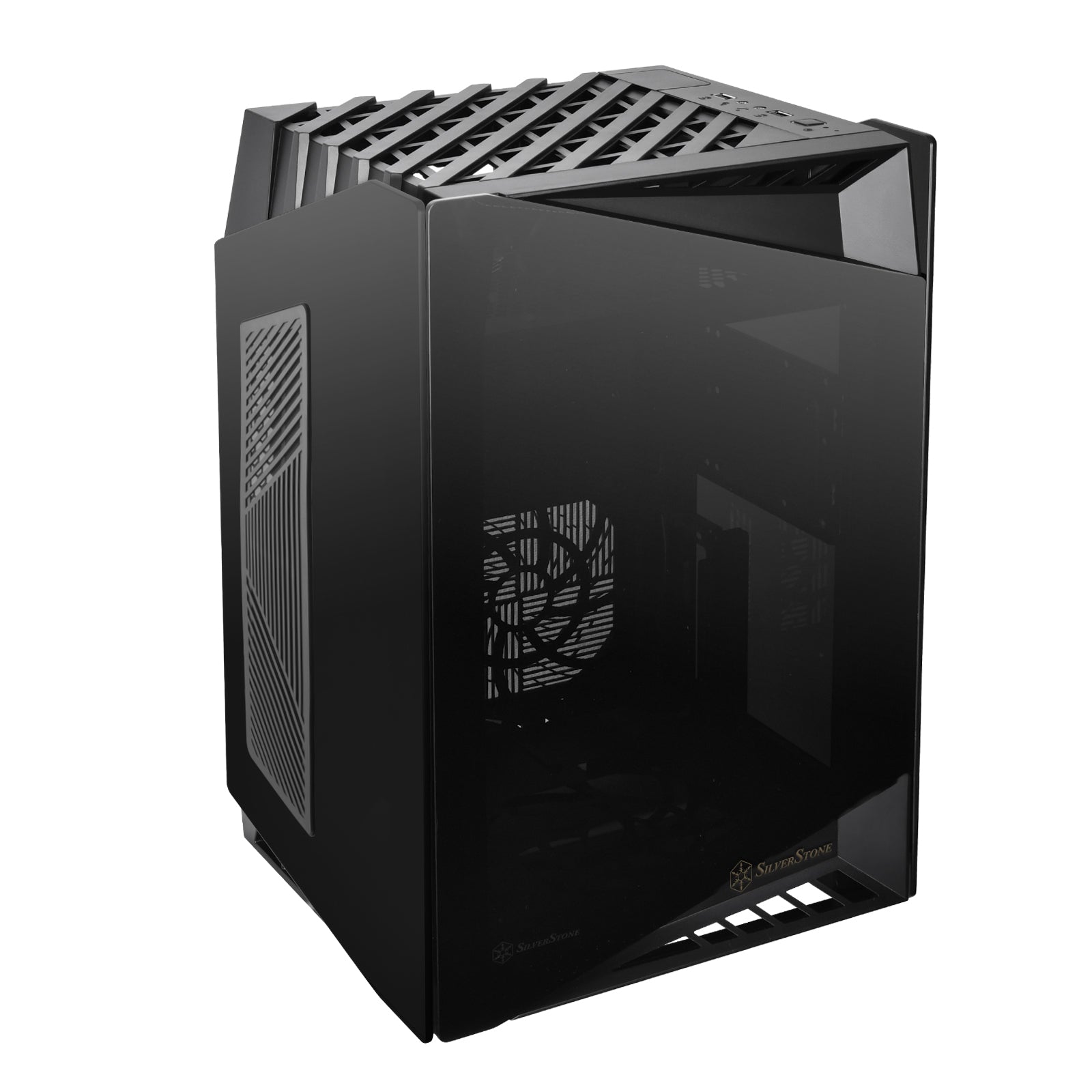 SilverStone SST-LD03B-AF Lucid Mini-ITX Gehäuse, Tempered Glass - schwarz