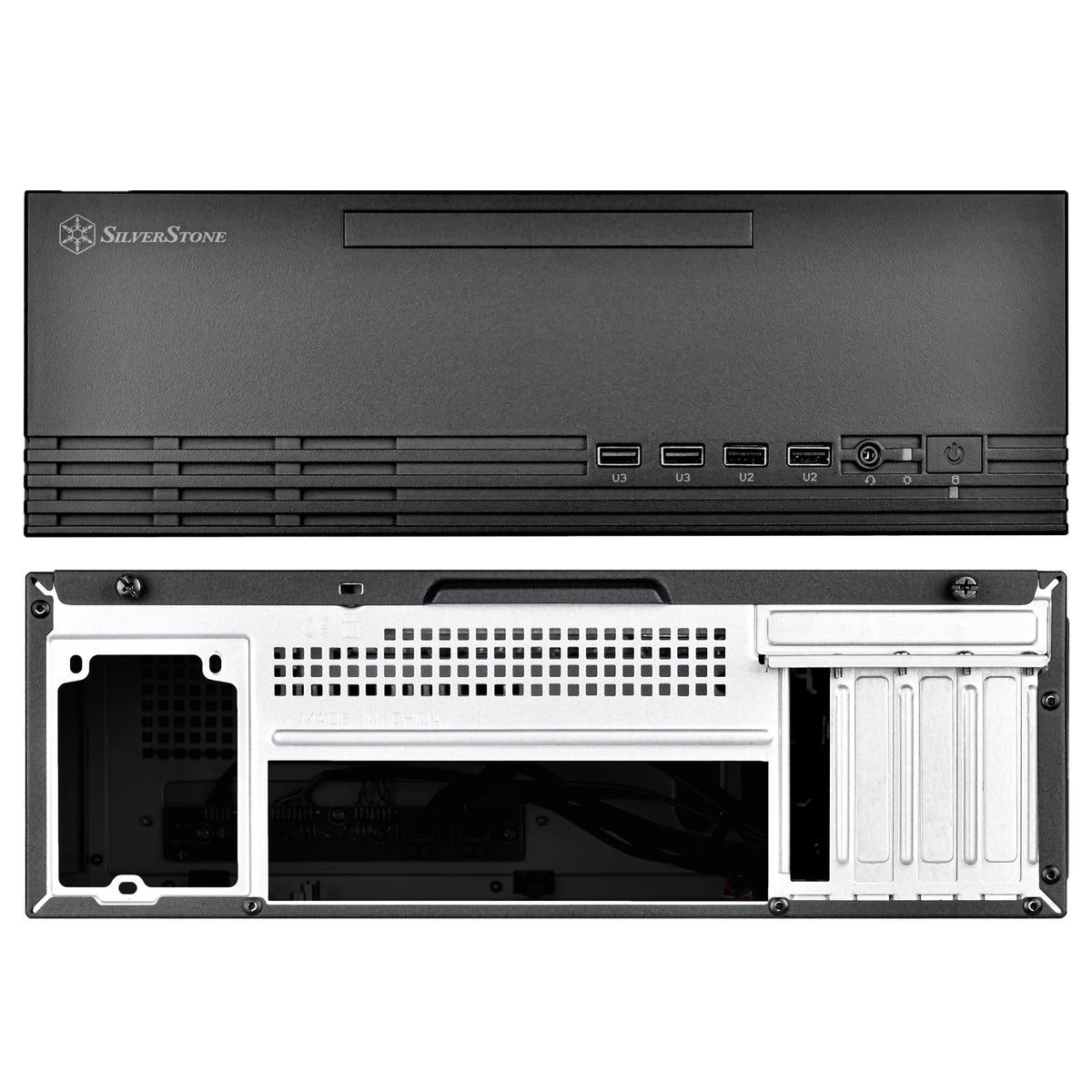 Silverstone MILO 11 Micro ATX Desktop Black / Silver with USB 3.2 Gen 1 Type-A and USB 2.0 Type-A