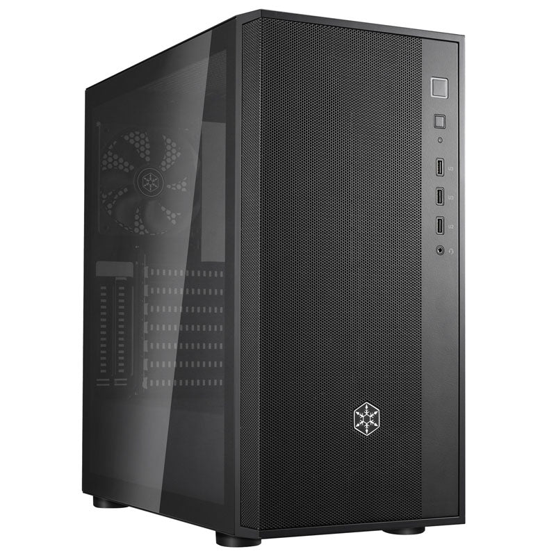 Silverstone FARA 512Z ATX Mid Tower Black with Tempered Glass Side Panel and USB 3.2 Gen 2 Type-C USB 3.2 Gen 1 Type-A