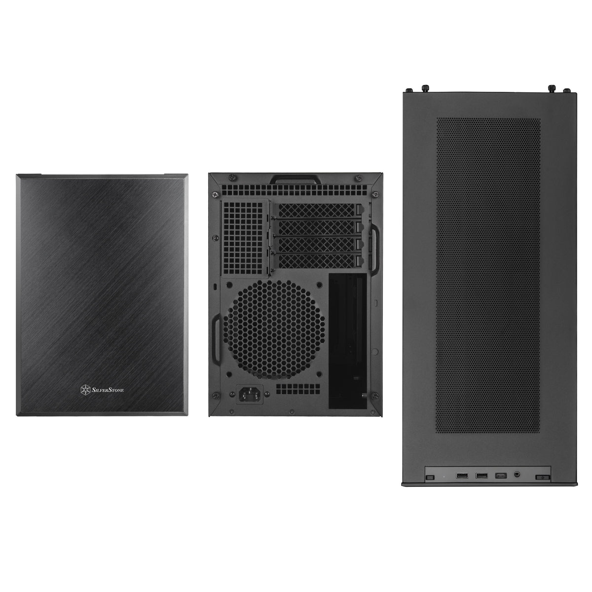 Silverstone SUGO 17 Micro ATX Desktop Black Mesh Side Panel, USB 3.2 Gen 2 Type-C, USB 3.2 Gen 1 Type-A