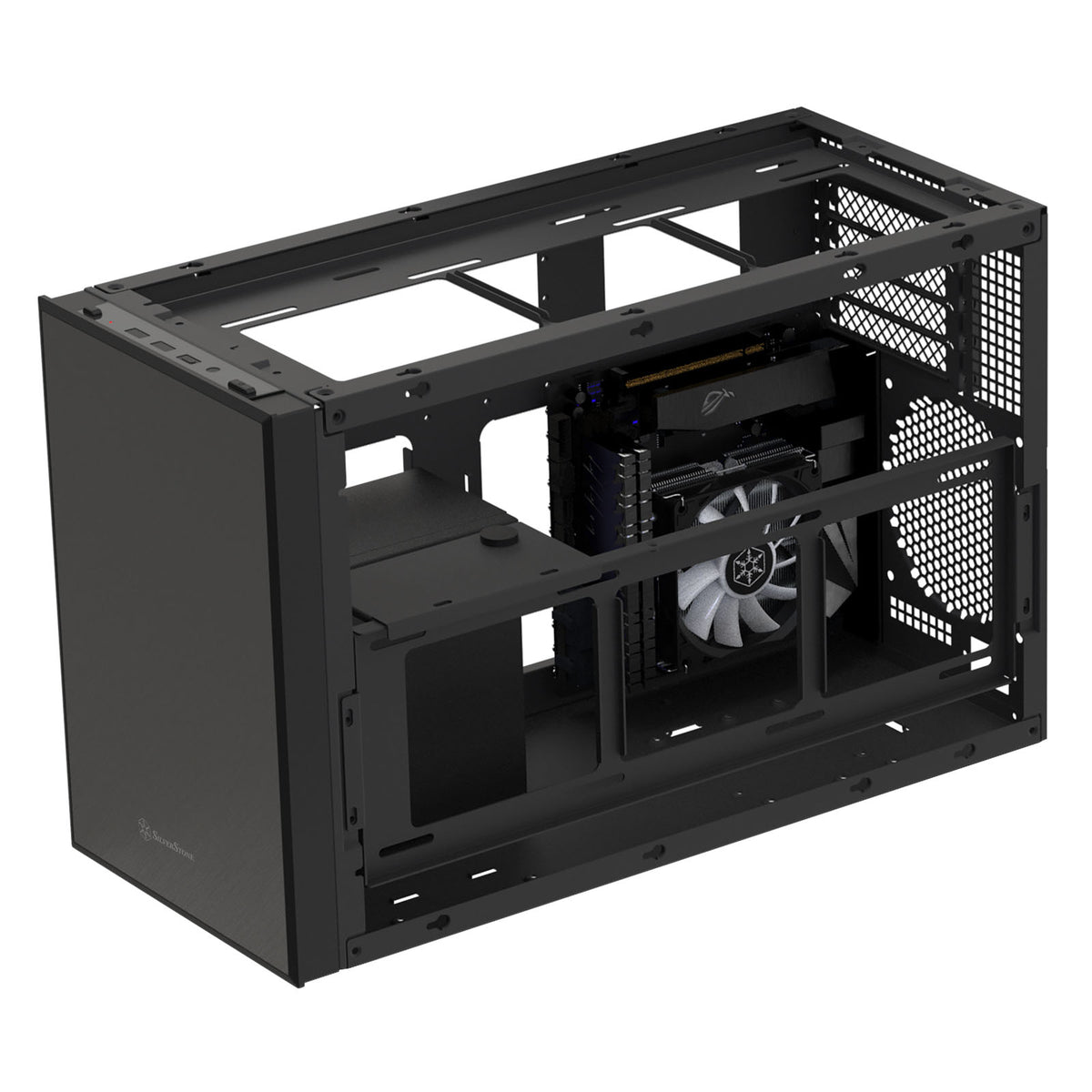 Silverstone SUGO 17 Micro ATX Desktop Black Mesh Side Panel, USB 3.2 Gen 2 Type-C, USB 3.2 Gen 1 Type-A