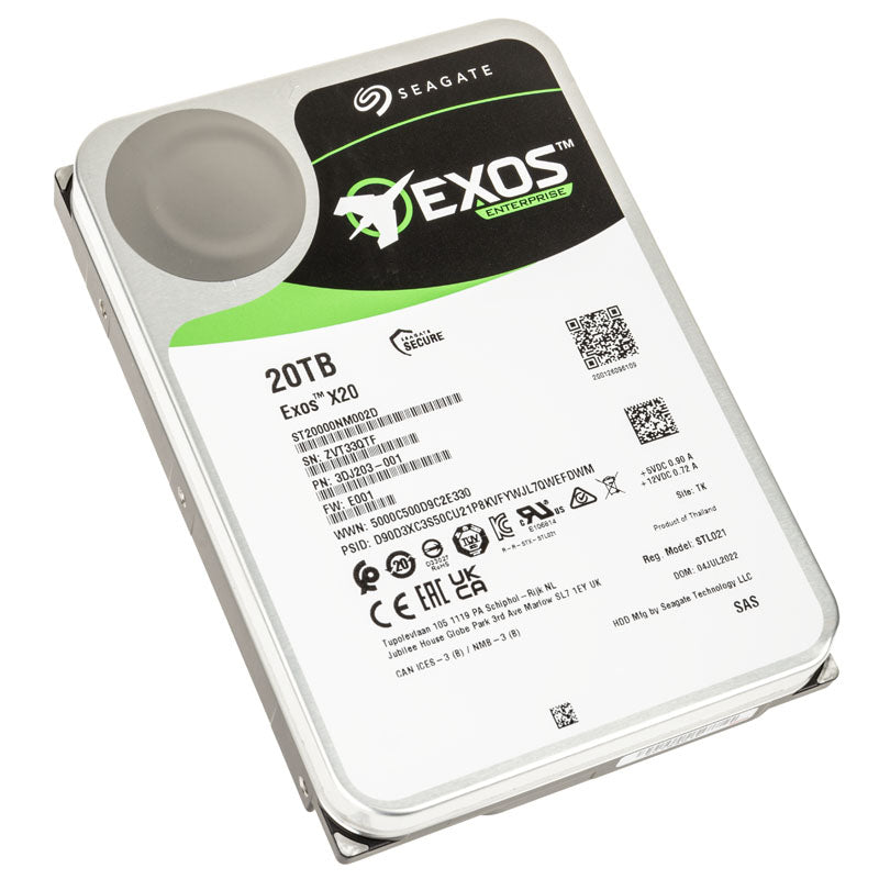Seagate Exos X20 HDD, SAS, 7200 U/min, 3,5 Zoll - 20 TB