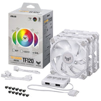 ASUS TUF Gaming TF120 ARGB Lüfter 3er Pack inkl. RGB-Controller - 120mm, weiß