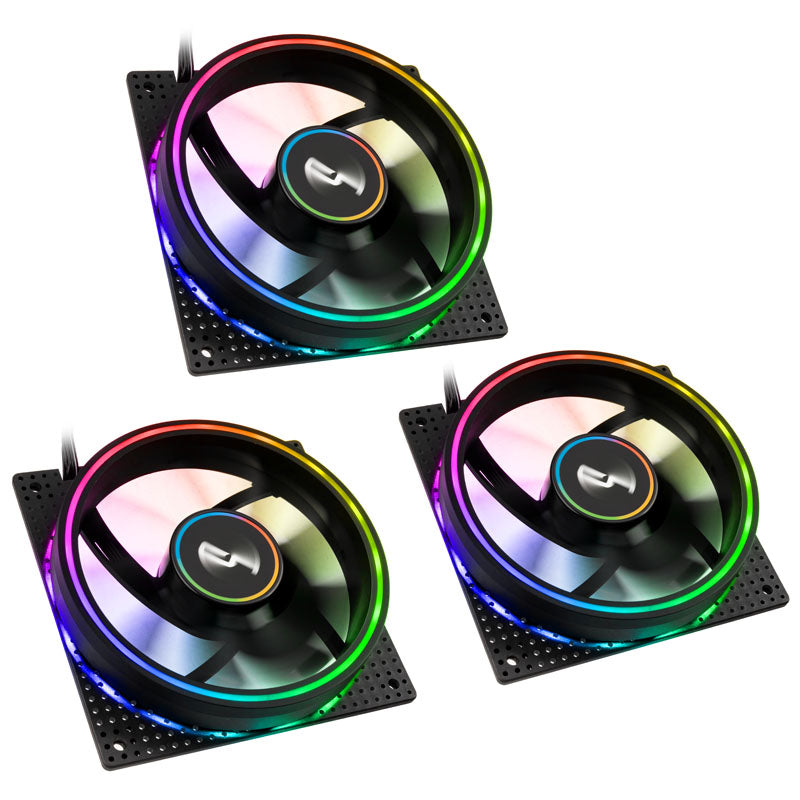 Cryorig Crona S PWM Lüfter, ARGB, 3er Pack - 120mm, schwarz