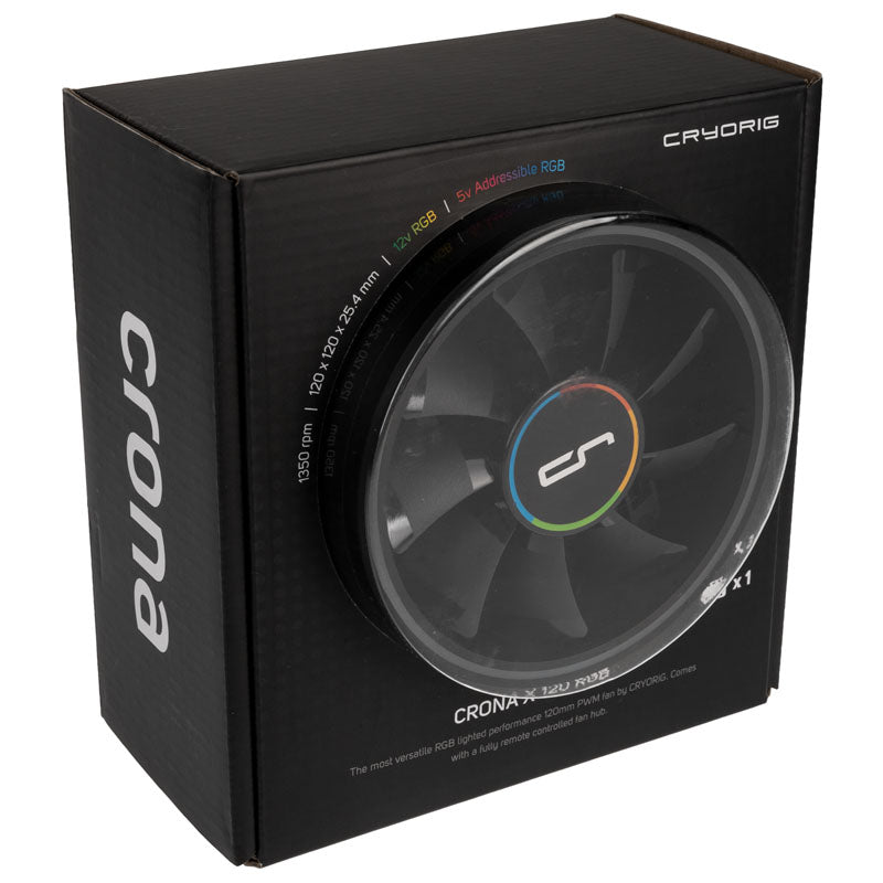 Cryorig Crona S PWM Lüfter, ARGB, 3er Pack - 120mm, schwarz
