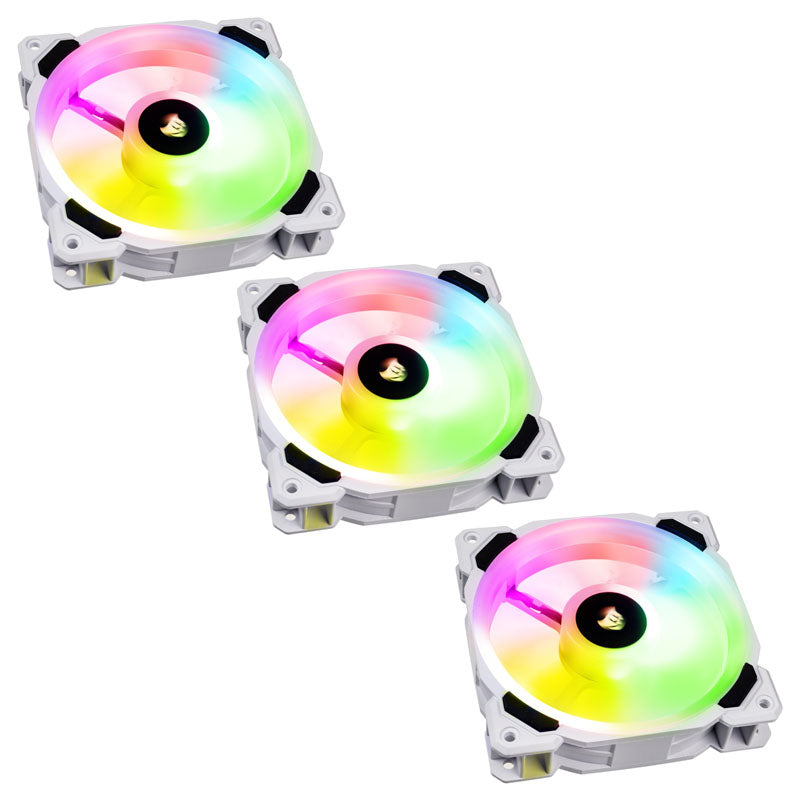 Corsair LL120 RGB Dual Light Loop PWM Lüfter, 3er Pack inkl. Controller - 120mm weiß