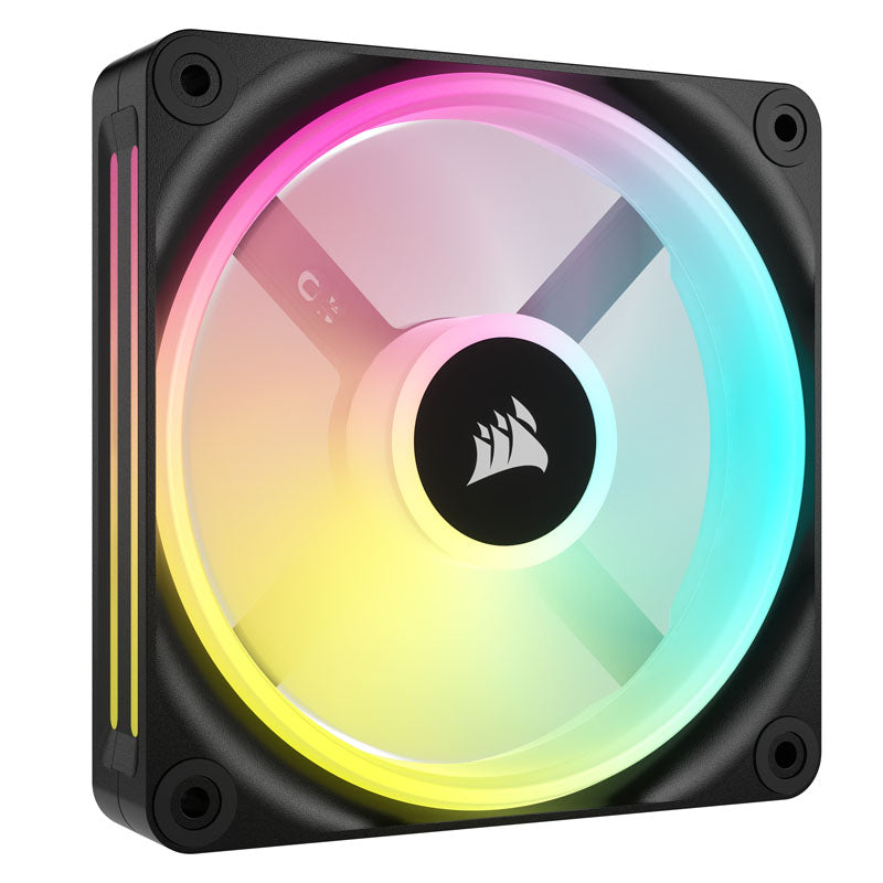 Corsair iCUE LINK QX120 RGB Series, PWM Lüfter, 3er Pack inkl. RGB-Controller - 120mm, schwarz, Starter Kit
