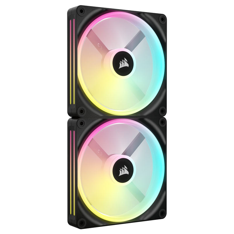 Corsair iCUE LINK QX140 RGB Series, PWM Lüfter, 2er Pack inkl. RGB-Controller - 140mm, schwarz, Starter Kit