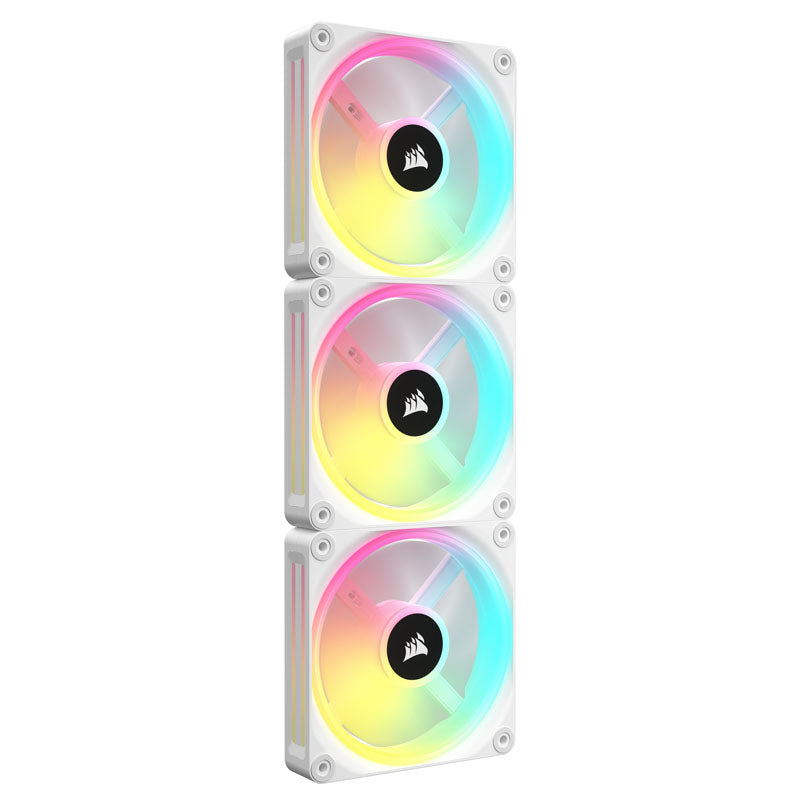 Corsair iCUE LINK QX120 RGB Series, PWM Lüfter, 3er Pack inkl. RGB-Controller - 120mm, weiß, Starter Kit