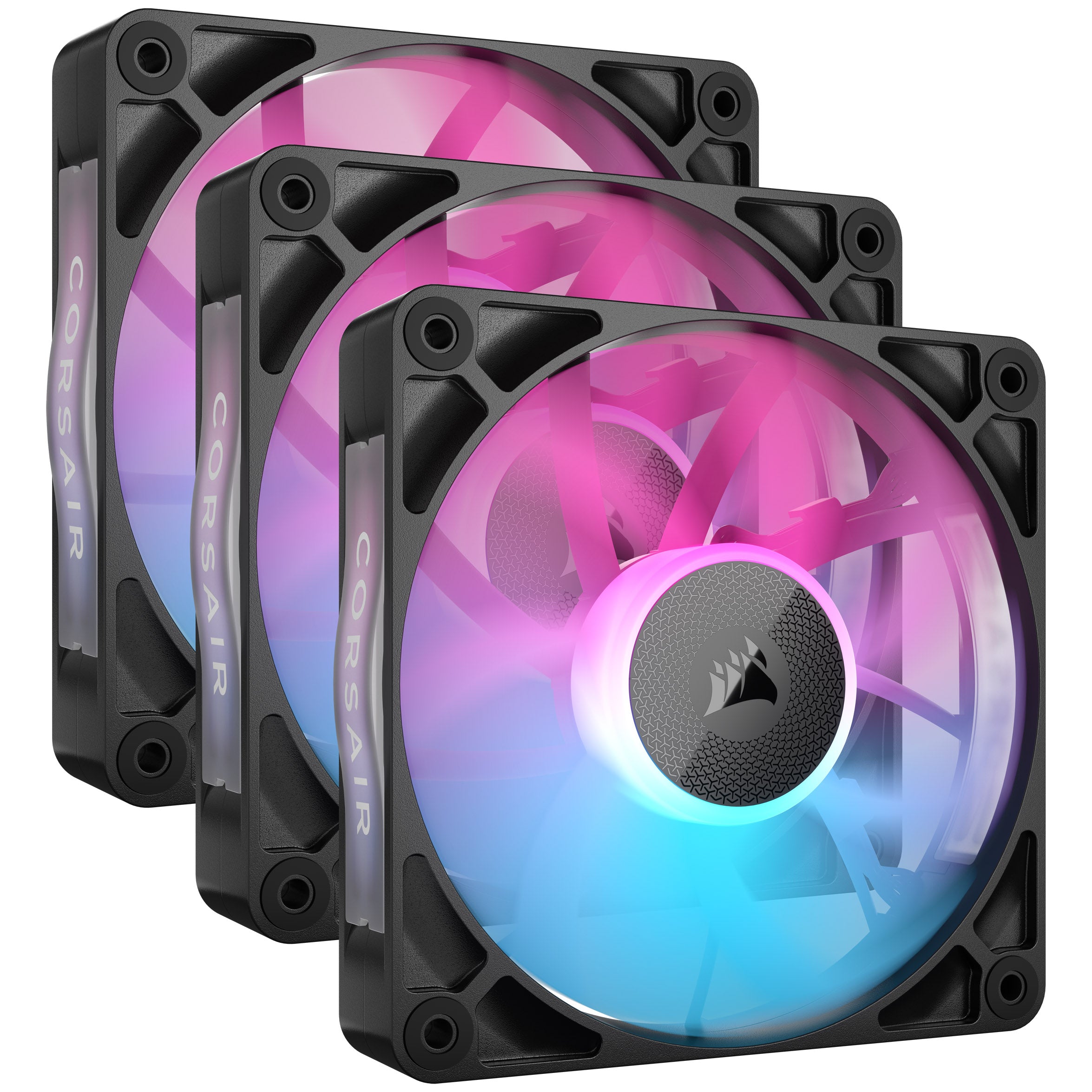 Corsair iCUE LINK RX120 RGB Series, PWM Lüfter 3er Pack - 120 mm, schwarz