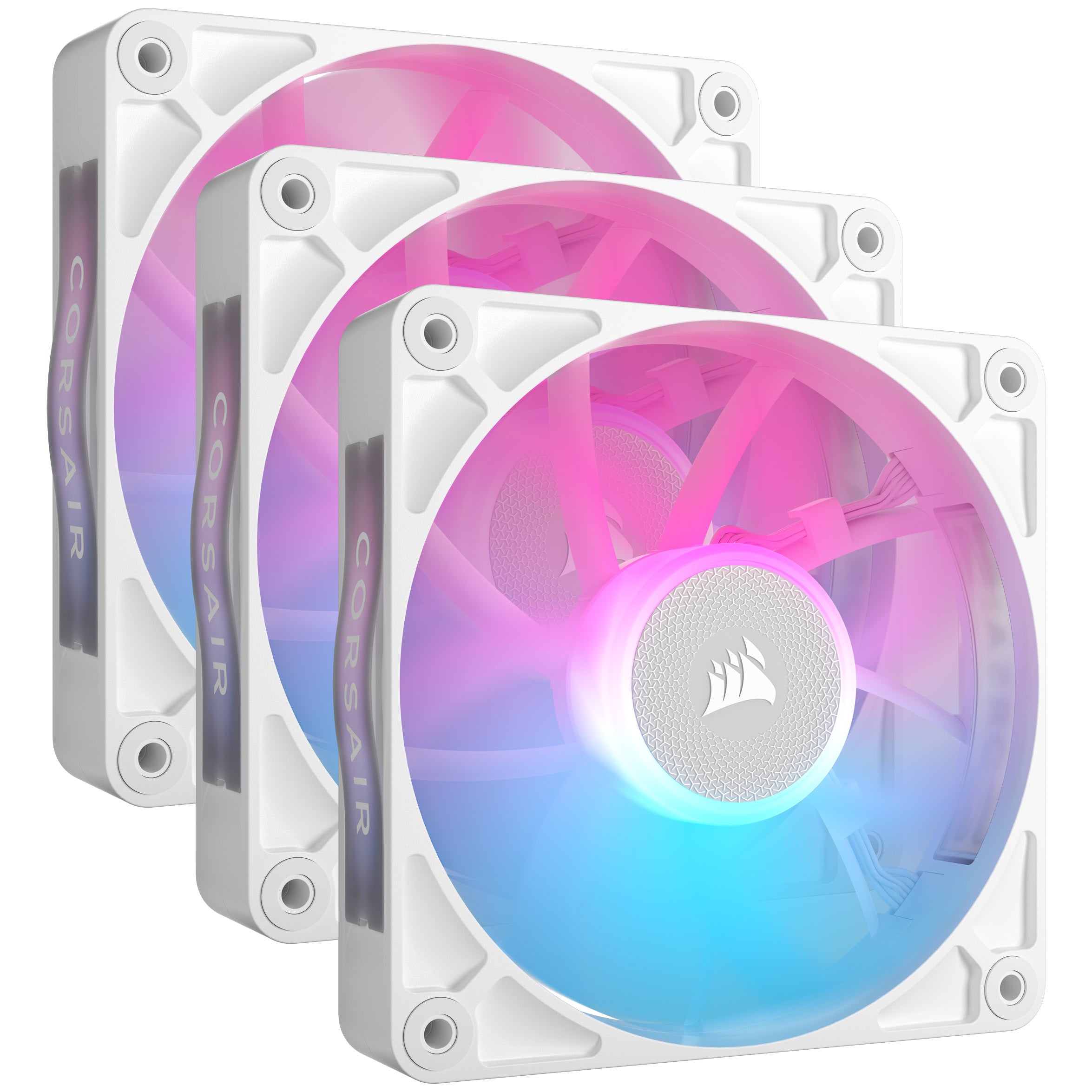 Corsair iCUE LINK RX120 RGB Series, PWM Lüfter 3er Pack - 120 mm, weiß