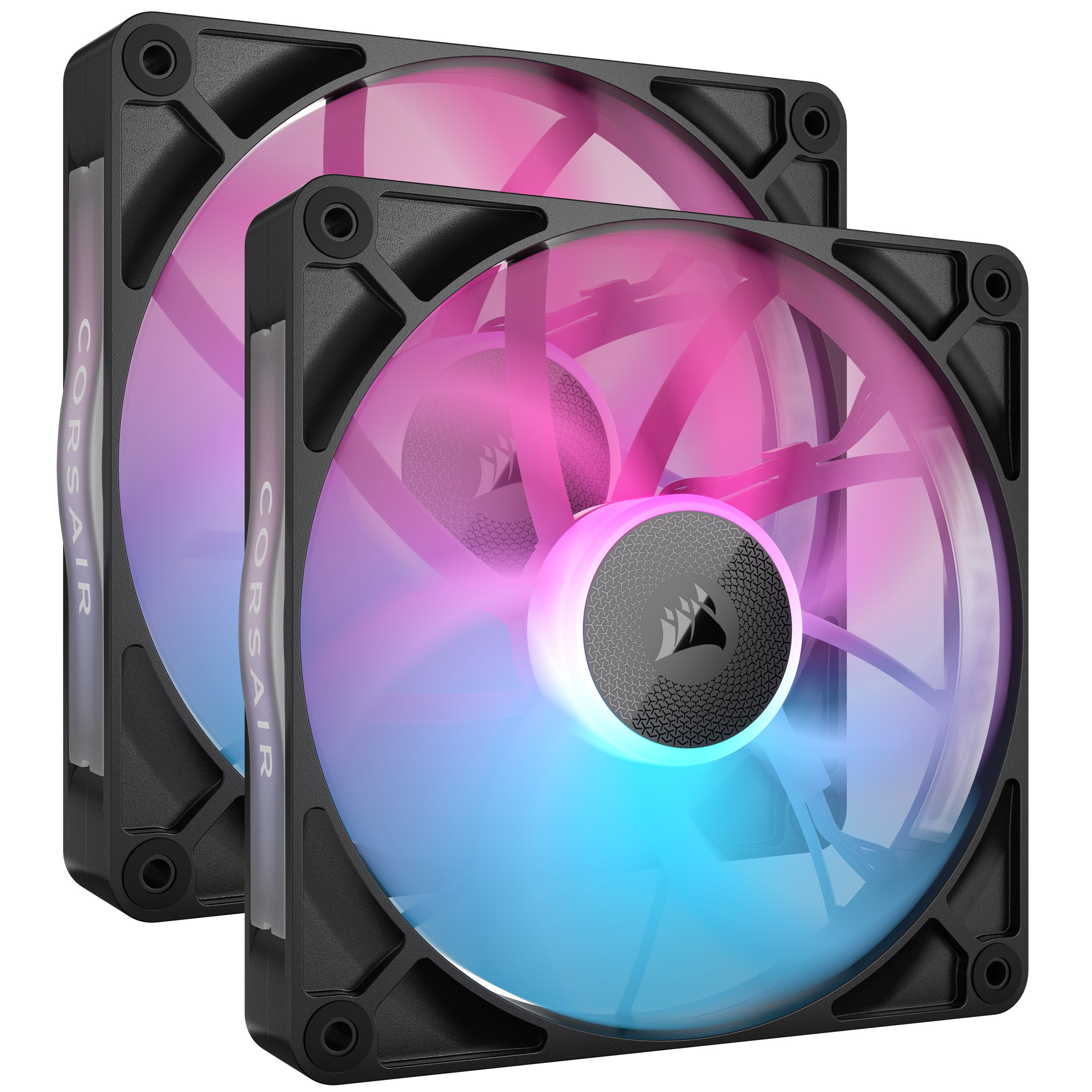 Corsair iCUE LINK RX140 RGB Series, PWM Lüfter 2er Pack - 140mm, schwarz