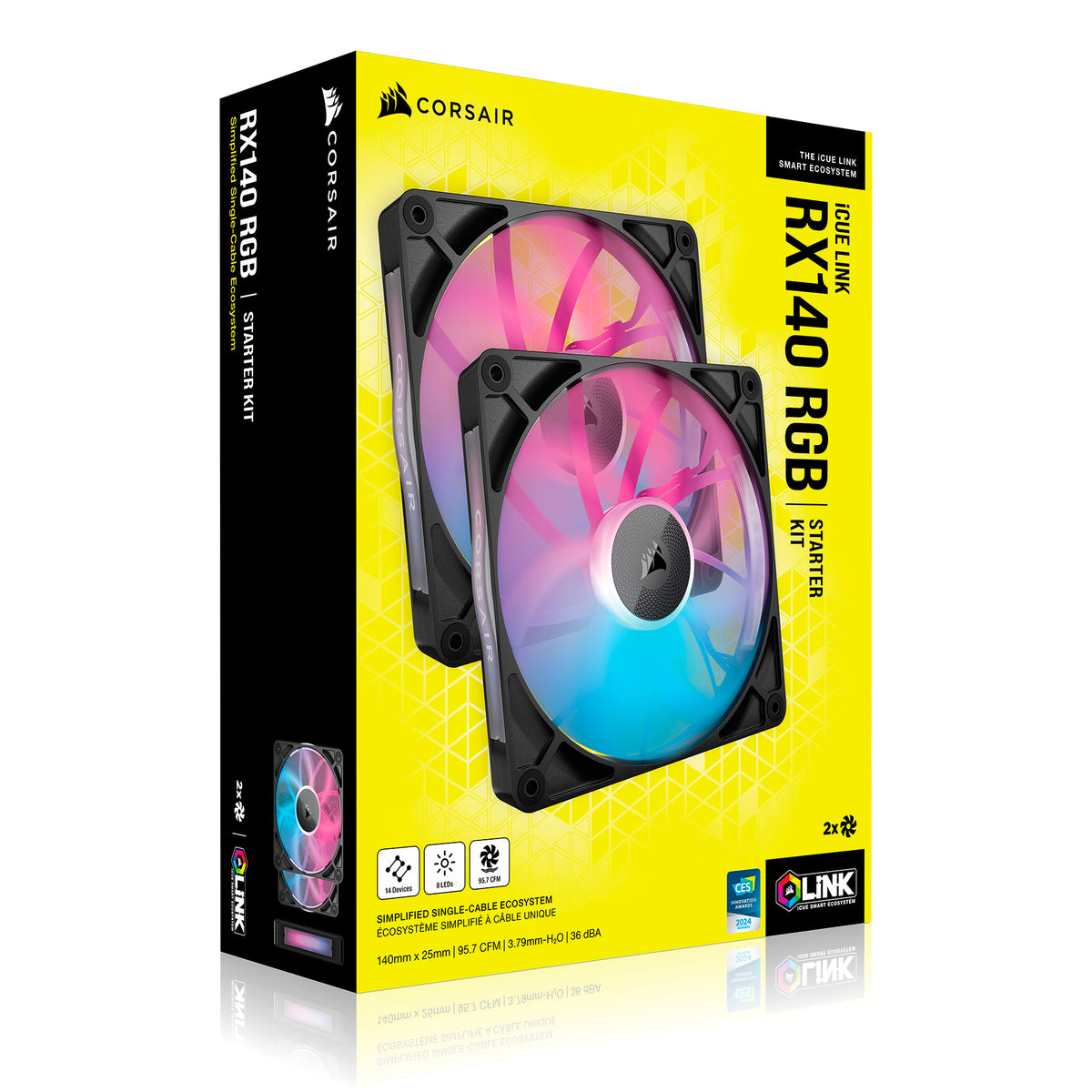 Corsair iCUE RX140 140mm Black RGB 2-Pack