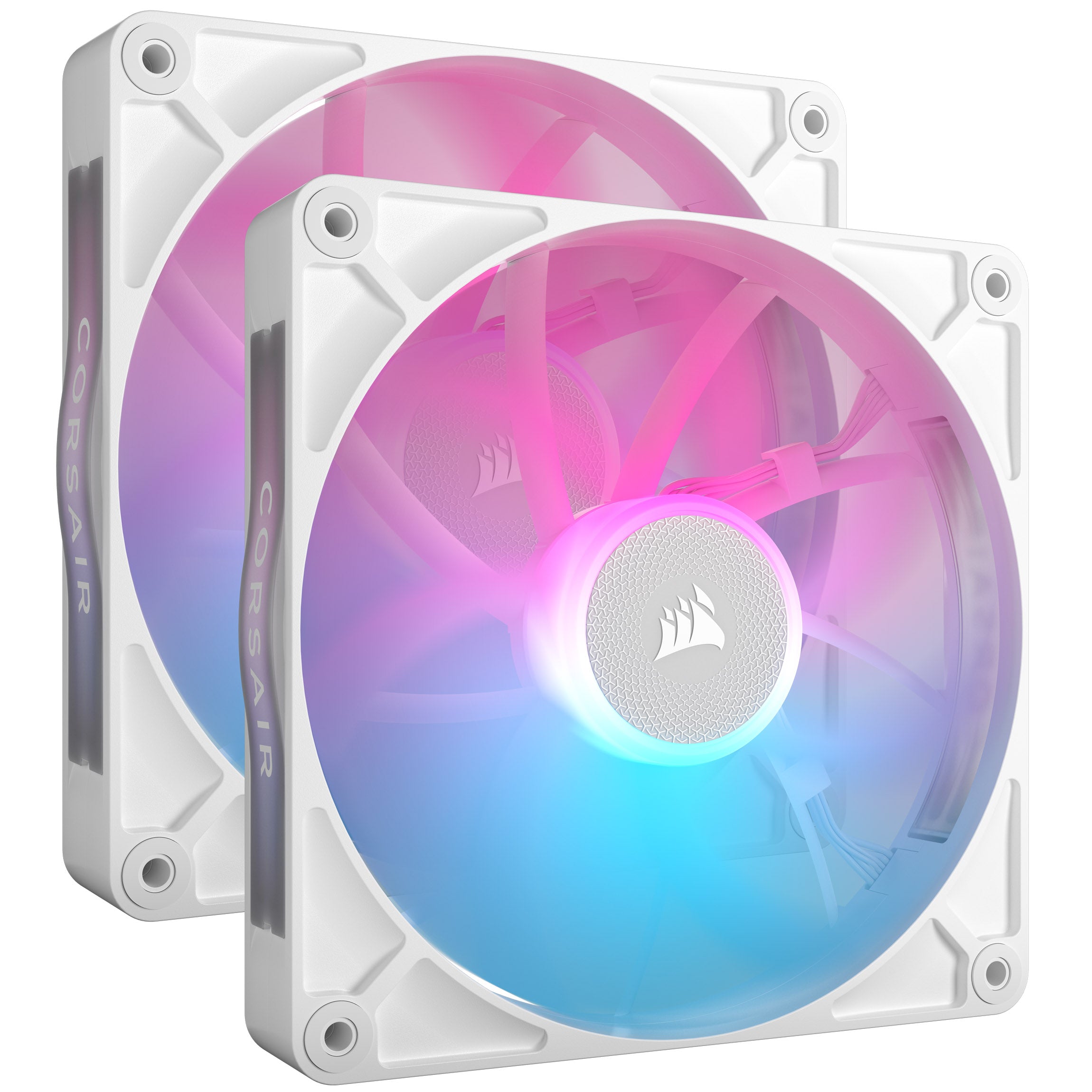 Corsair iCUE LINK RX140 RGB Series, PWM Lüfter 2er Pack - 140mm, weiß