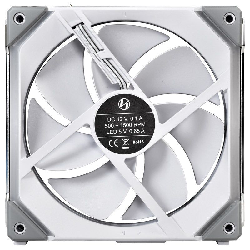 Lian Li Uni Fan SL 140mm White Addressable RGB PWM 70.5 CFM 2-Pack