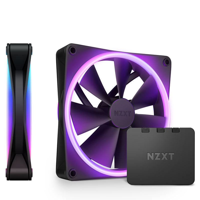 NZXT F140 RGB DUO, PWM, 140mm, 2er Pack - schwarz