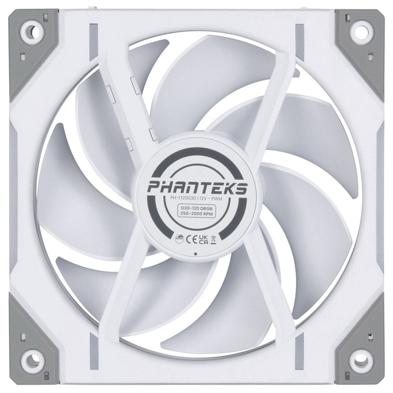 Phanteks D30-120 120mm White Addressable RGB PWM 64.3 CFM 3-Pack