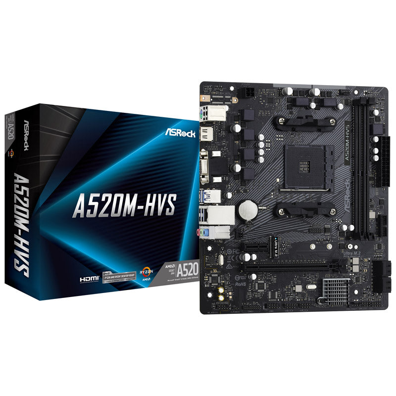 ASRock A520 M-HVS AM4 DDR4 Micro ATX