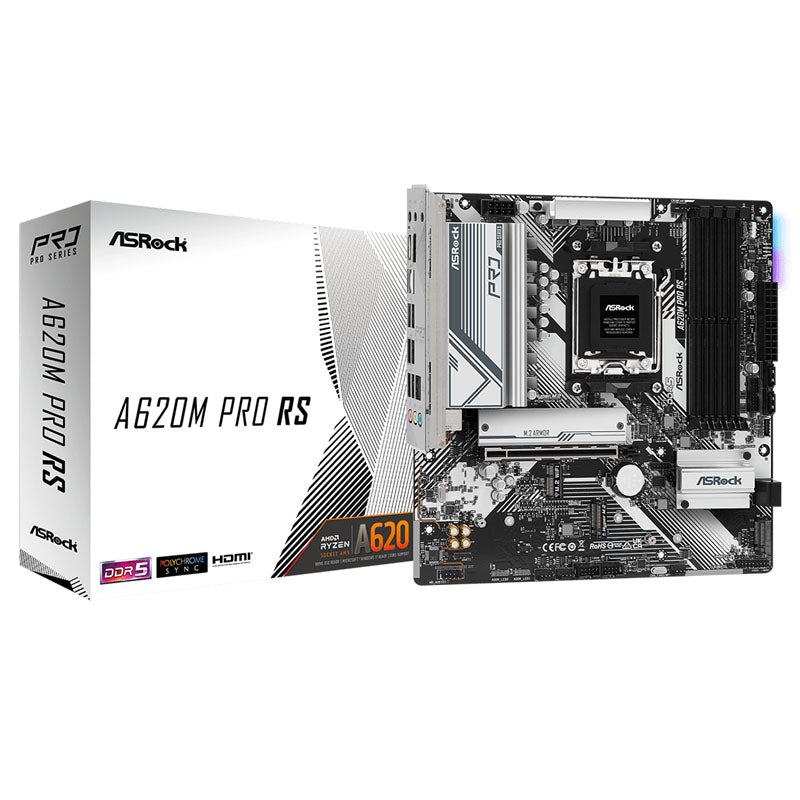 ASRock A620M Pro RS, AMD A620 Mainboard - Sockel AM5, DDR5