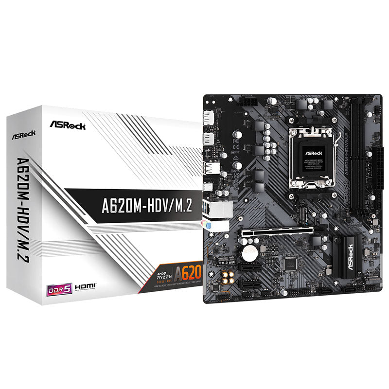 ASRock A620M-HDV/M.2, AMD A620 Mainboard - Sockel AM5, DDR5