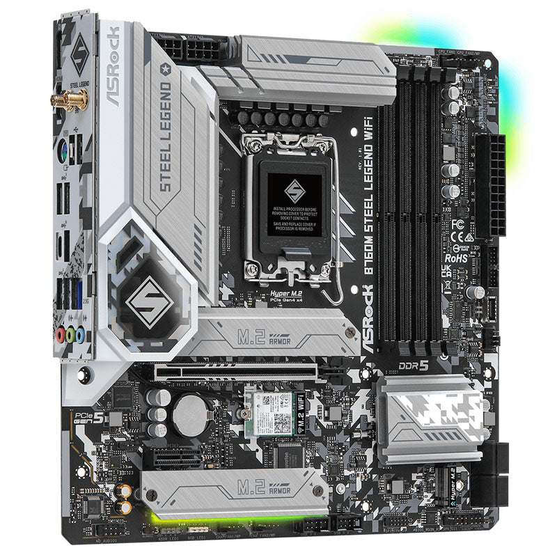 ASRock B760M Steel Legend WiFi, Intel B760 Mainboard - Sockel 1700, DDR5